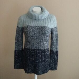 Carducci Color Block Turtleneck Sweater